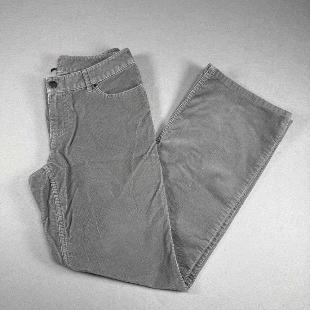 J.Jill Boot Cut Corduroy Pants Women's Size 6 Petite Gray Cotton Spandex Stretch
